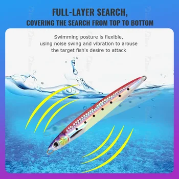 3D Printing 40G 60G 80G 100G 120 150G 200G Fast Sinking Jigging Fishing Lure Saltwater Jig Metal Deep Sea Lures Tuna Fishing – Metal Jig – view 4