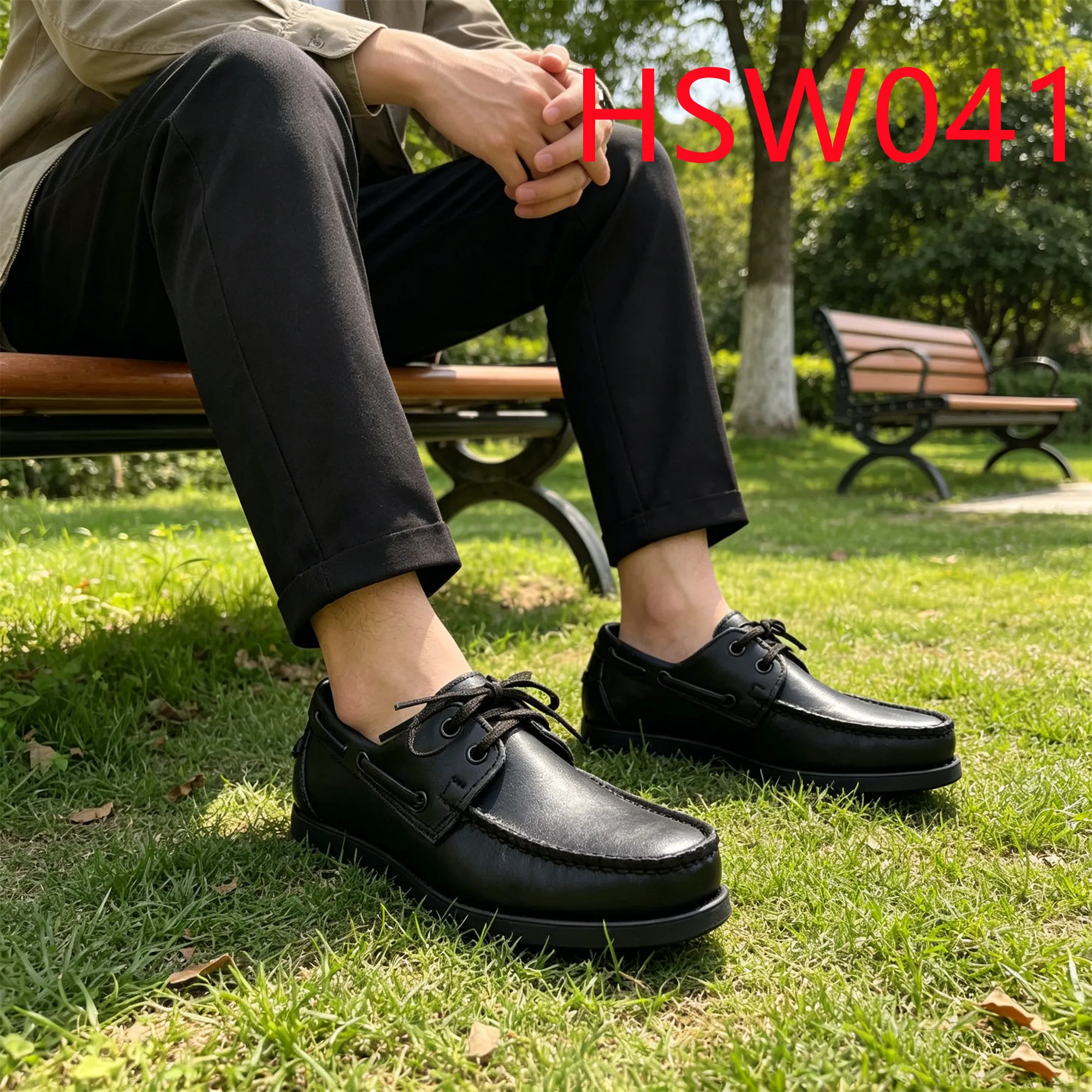 HY,Current Style Non-chafing Feet Anti-odor Casual Lazy Shoes Relaxed-Fit Feet Durable Rubber Sole Black Penny Shoes HSW041