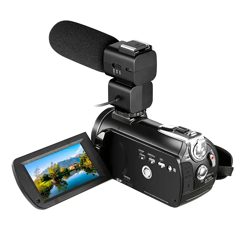 30MP 4K Wi-Fi 12倍光学ズームデジタルビデオカメラ（タッチ