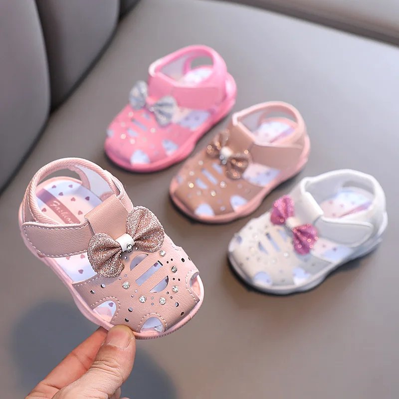 Pink Gold Silver Baby Girl Shoes Kids Sandals Children soft bottom  Rhinestone Princess Shoes Beach shoes fille chaussure 12M-6T - AliExpress