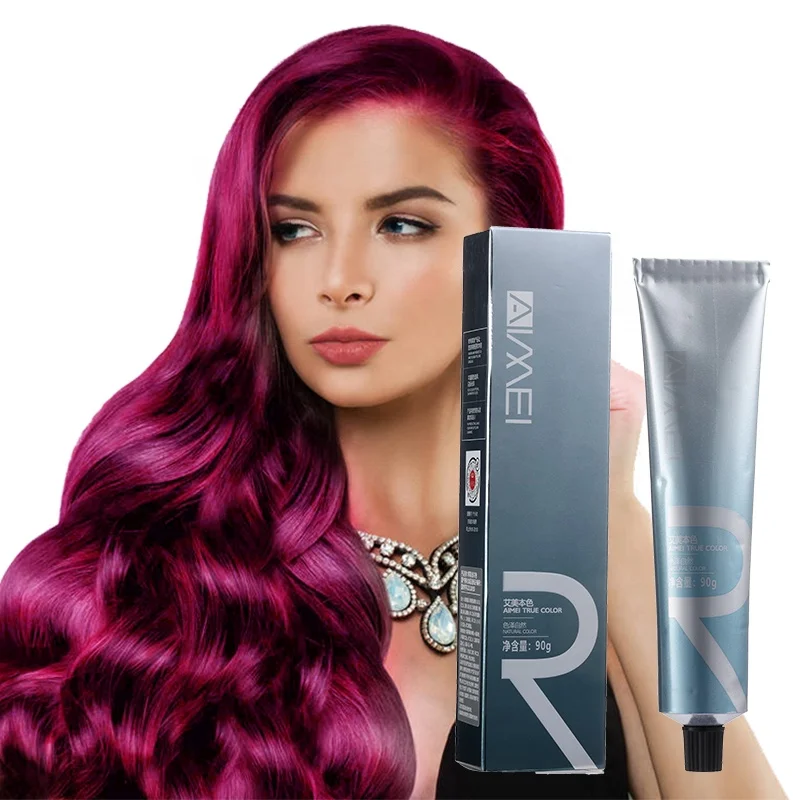 NEW Red Violet Low Ammonia Hair Salon Products Colour Permanent Organic Hair Color Wholesale Hair Dye Cream