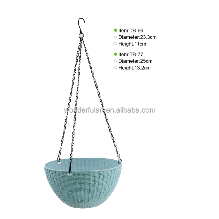 Ready Mould Modern Europe Strong Plastic PP Hanging Planter for Patio Garden Selfwatering or Hand Watering Planting Flower Pot