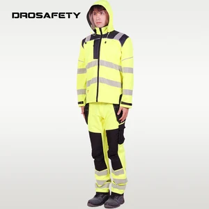 High Quality Worker Work Clothes Fire Resistant Hi Vis Modacrylic Thickened Fleece Workwear Suites Jacket Pants