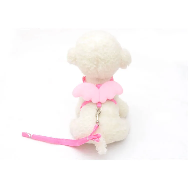 New Hot Sale Angel Wings Pet Chest Strap Dog Leash Rope Vest Cat Leash Rope Set