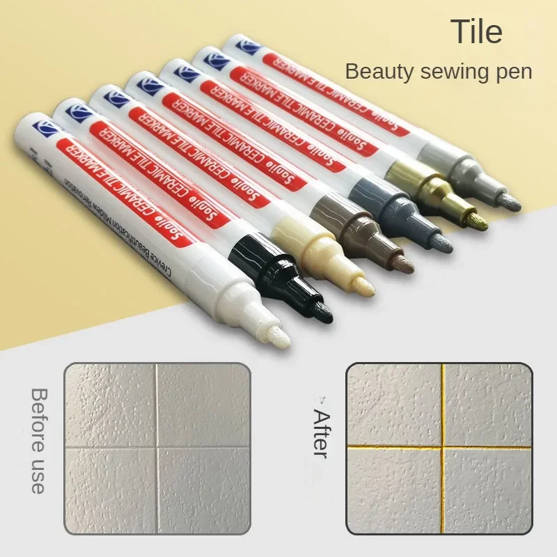 Rose White Waterproof Tile Marker Grouting Wall Seam Pen 10 Color for Floor Bathroom Decontamination Repair
