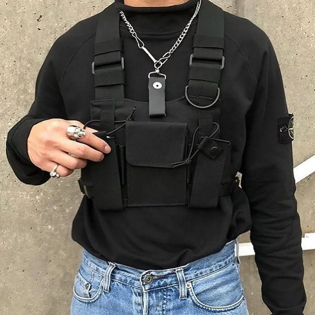 Unisex Tactical Chest Bag Streetwear Functional Chest Rig Bags Fashion Multifunction Cool Vest Hip Hop Bag Chest Pack Kanye West Alibaba