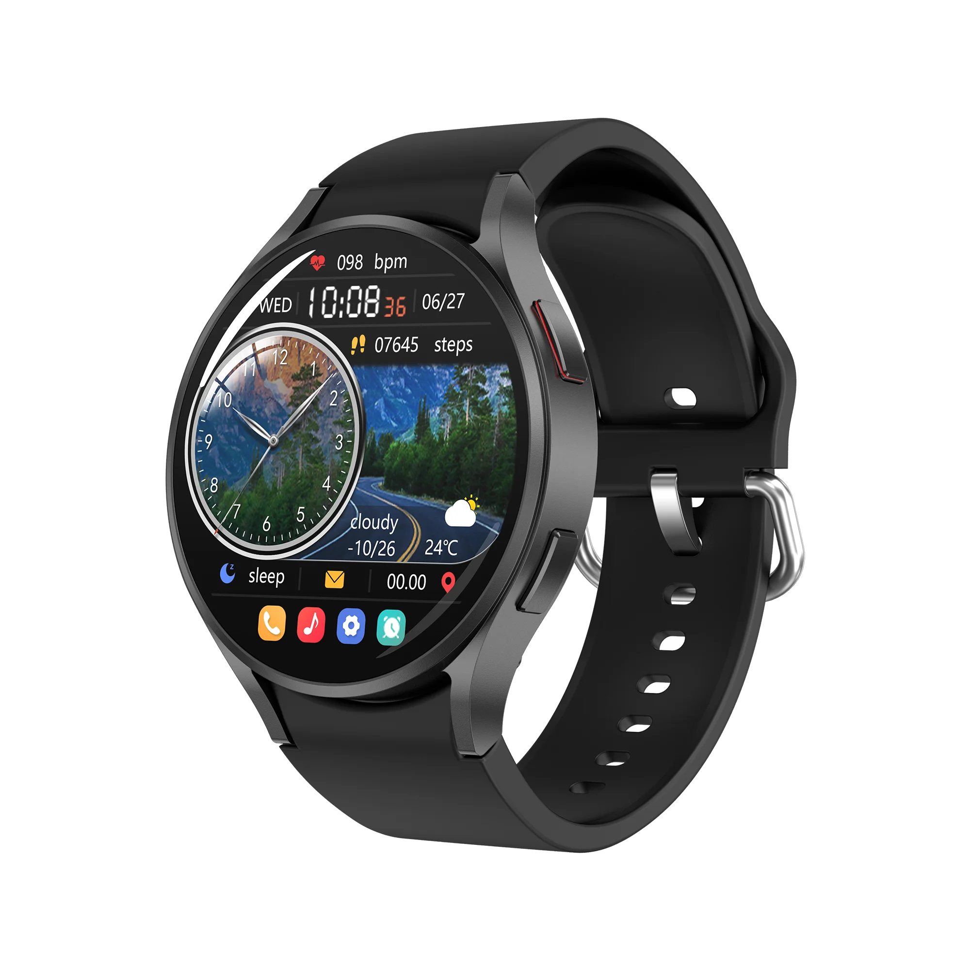 2024 High Quality M10 Smart Watch Round Touch Screen Multi Sport  Heart Rate Blood Pressure BT Call NFC Smart Watch