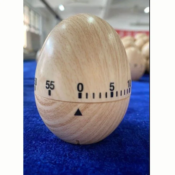 Custom Kitchen Wood Color Plastic Mechanical Egg Shaped Timer Buy