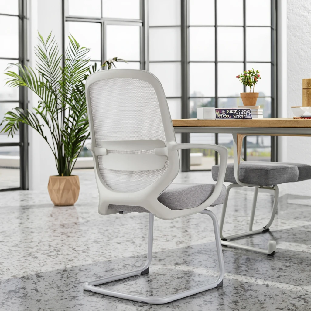 New Arrival 821C Gray Rubber Powder-Coated Springframe Chair Durable Steel Core Matte Finish Commercial Lobby Conference 6