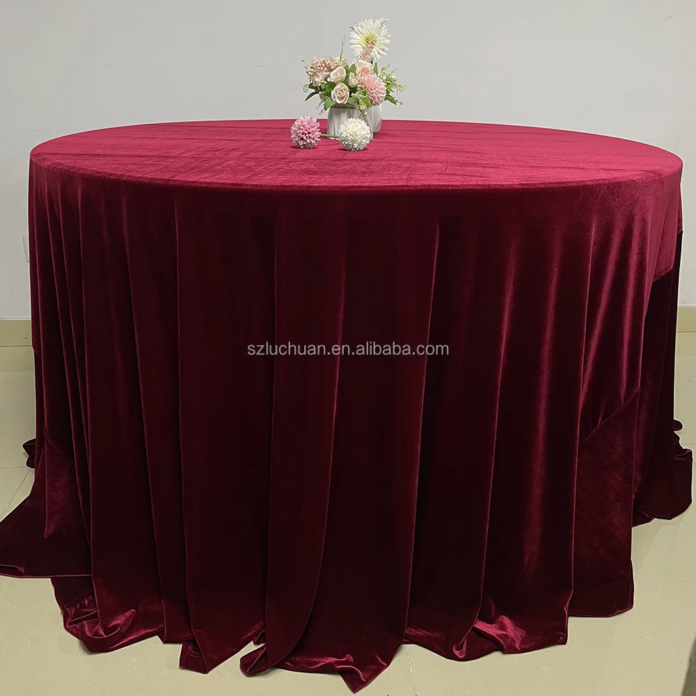 5' Fitted Tablecloth Table Cover Wedding Banquet Event BURGUNDY RED 