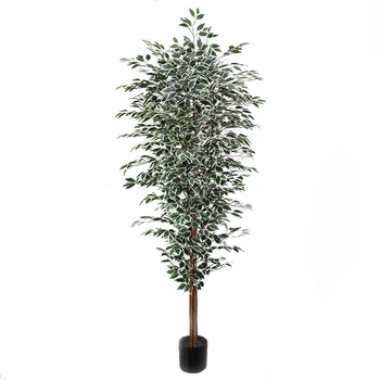 tall artificial ficus tree 225cm silk leaves large faux plant for garden decoration