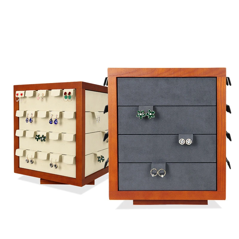 Fadeli Luxury Factory Wholesale Custom Led Wooden Jewelry Box With Led Light Ring Box Wood