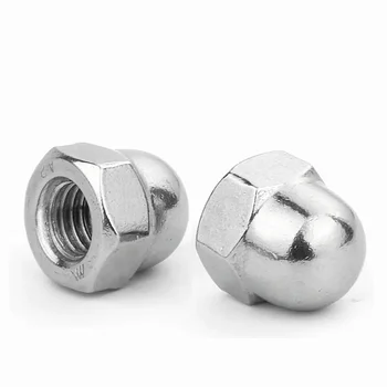 DIN1587 M3-M20 A2 Stainless Steel 304 Hexagonal Cap Nut Zinc Galvanized Polished Decorative Purpose Nuts Galvanized Head Nuts