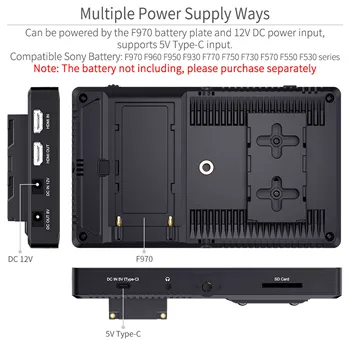 FEELWORLD F7 PRO Camera Monitor 7 Inch 4K 60Hz Touch Screen 3D LUT F970 Power Kit Factory Direct Custom Packaging detail image
