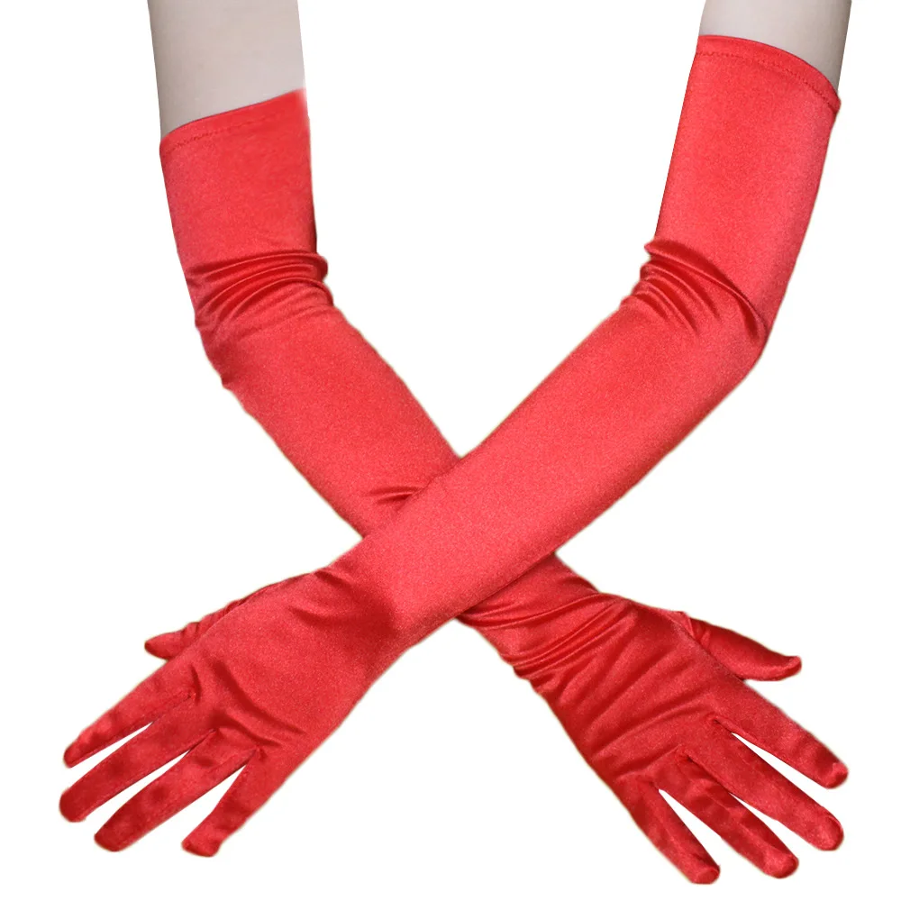 Elegant Satin Gloves for Weddings and Evening Parties - Long Bridal Gloves  for Business Ladies and Special Occasions