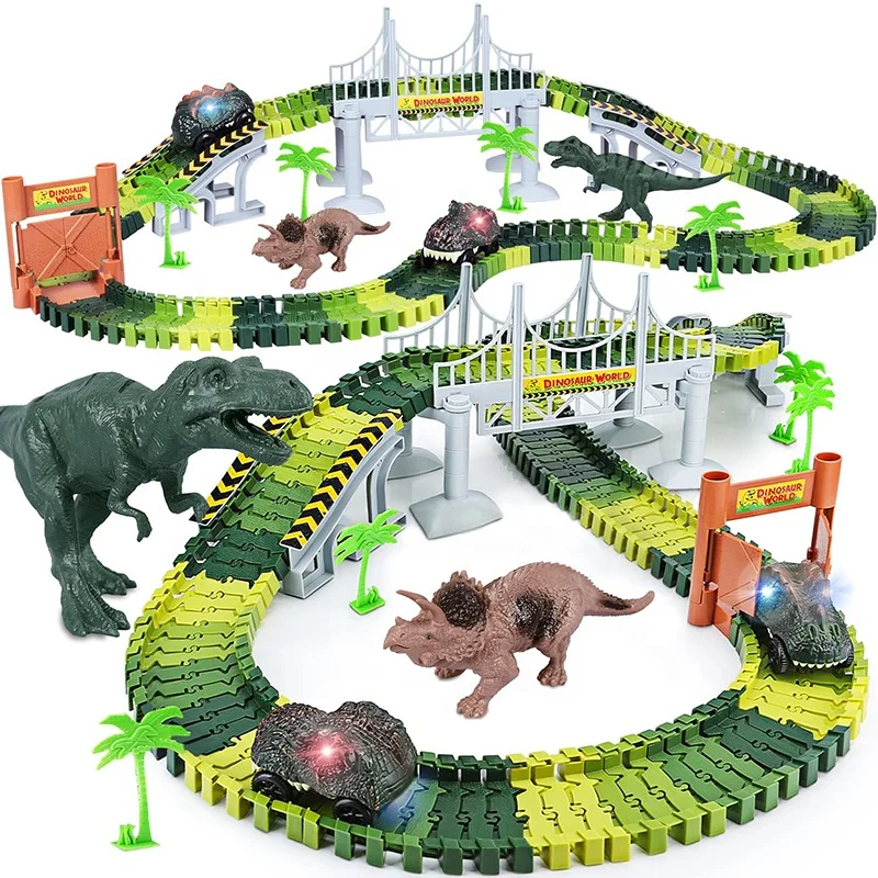 Brinquedo De Pista De Dinossauro, Criar Um Dino Mundo Corrida De Estrada,  Mágico Flexível Ferroviário Carro De Pista De Incandescência, Para Crianças  Meninos Idades 3-12 - Trilhos Para Carros E Bicicletas - AliExpress