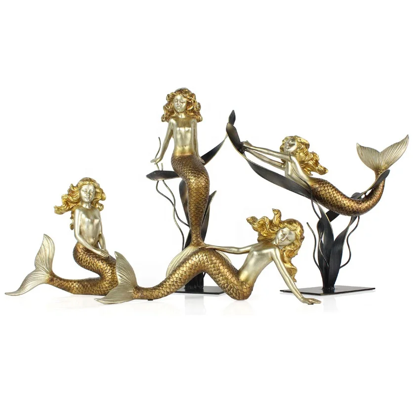 Factory wholesale ocean goddess resin  mermaid statue abstract ornaments small table top