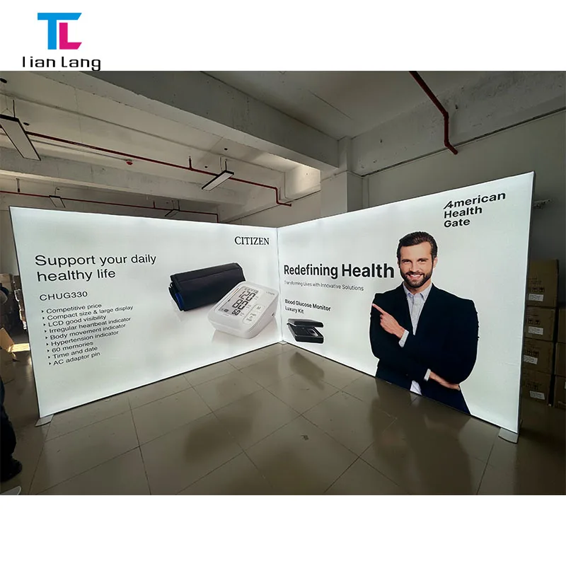 perfil d'Alumini de 4 '' Amb Teixit Polyester als Dues Costats Marc Silici sense Cadres Lliure LED Retroiluminat per a Publicitat