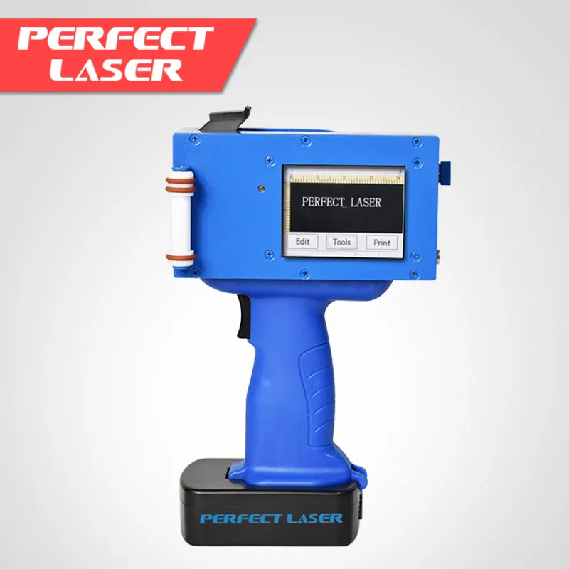 湾曲した表面へのインクジェット印刷ハンドヘルド有効期限バッチコード