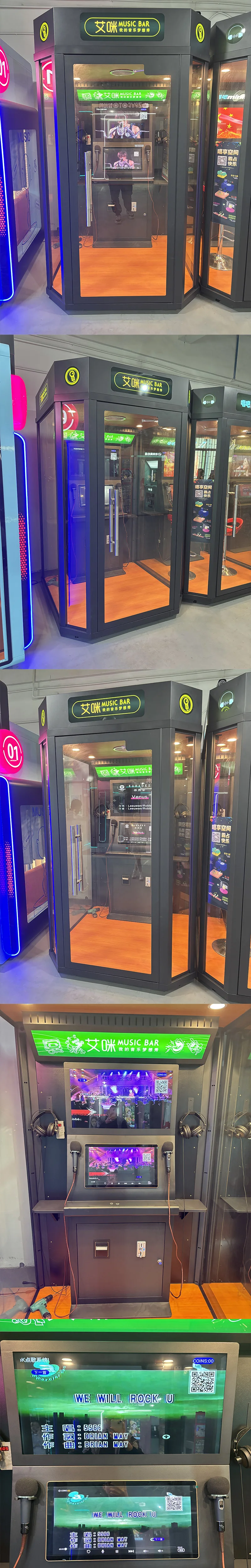 Wholesale Coin-Operated Electronic Jukebox Karaoke Singing Booth Metal  KTV Mobile Singing Machine Game Machine   for Sale