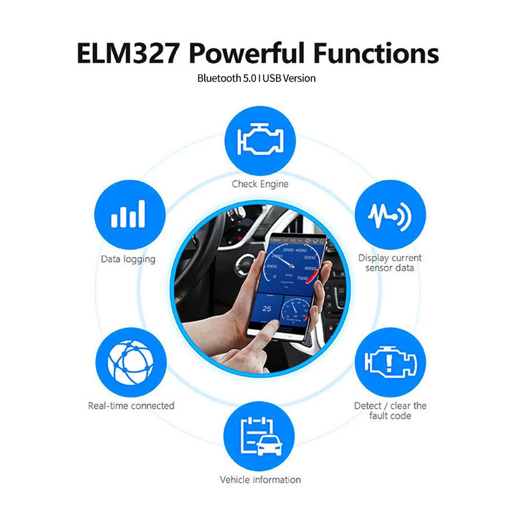 ELM327 OBD2 4.0 5.0 Code Reader OBDII Adapter for Android and Ios - view 6