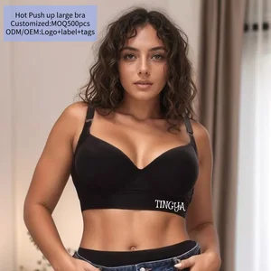 Low Cut Bra Manufacturers in China Push up Fashionable Plus Bra with Underwire for Women Large Size High Supportive Push up Bra