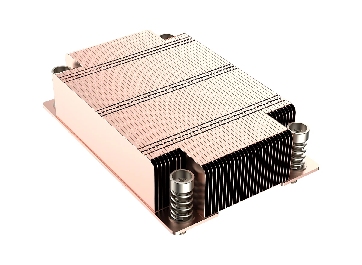 Vapor Chamber Copper Cpu Heat Sink for AM5 7000 Series Slim 1U Server Processor VC Cooling Zipper Fin Fanless Passive Cpu Cooler