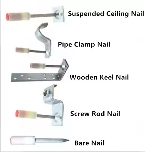 Powder Actuated Fastening System for Ceiling Installation - Clip Nails & Drive Pins