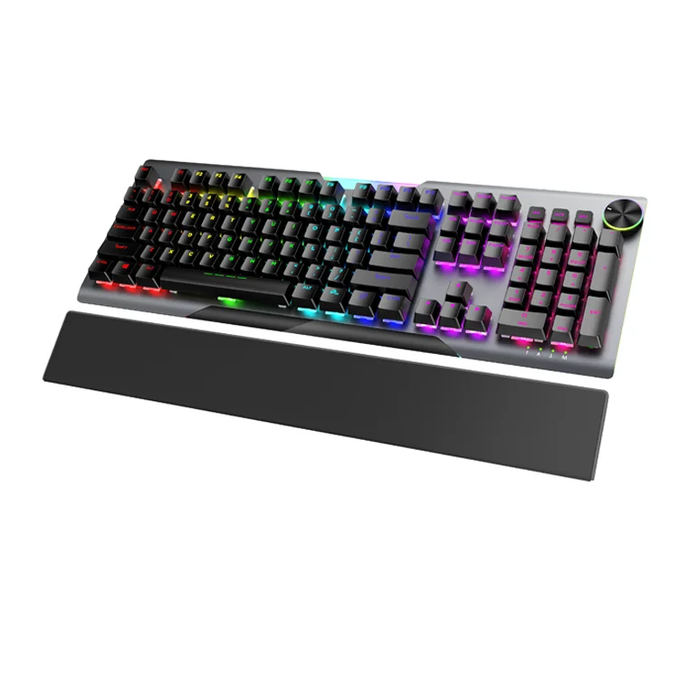 New Design 18-Mode RGB Light 4-Side Illuminated 104 Keys Gaming Mechanical Keyboard