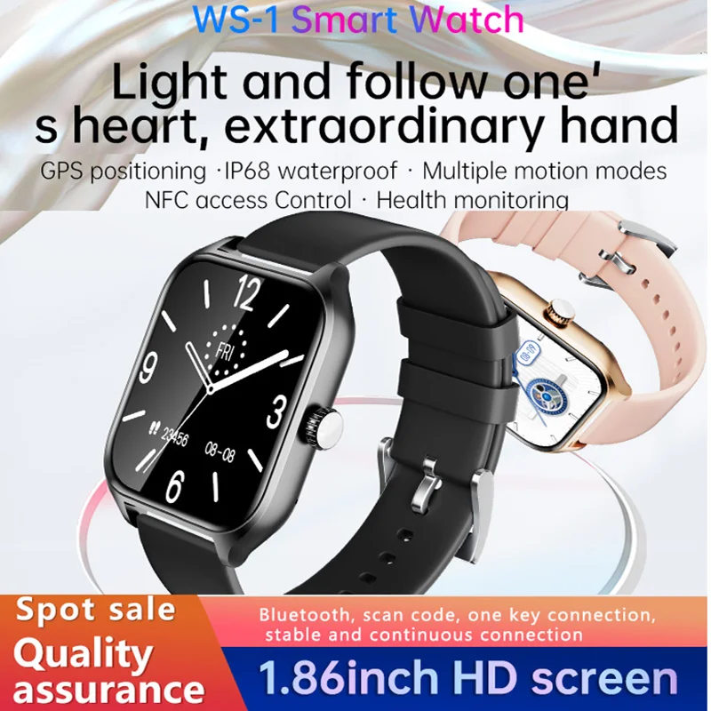 WS-1 IP68 Waterproof Phone Call Message Health Monitor Fitness Tracker BT Call Smartwatch HD Screen Smart Watch With GPS Android - Image 6