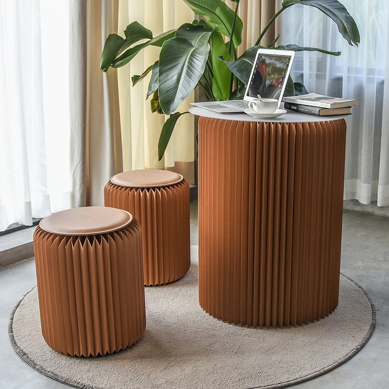 ihpaper Accordion Round stool 2脚　折りたたみ ihpaper Accordion Round stool 2脚 折りたたみ - メルカリ