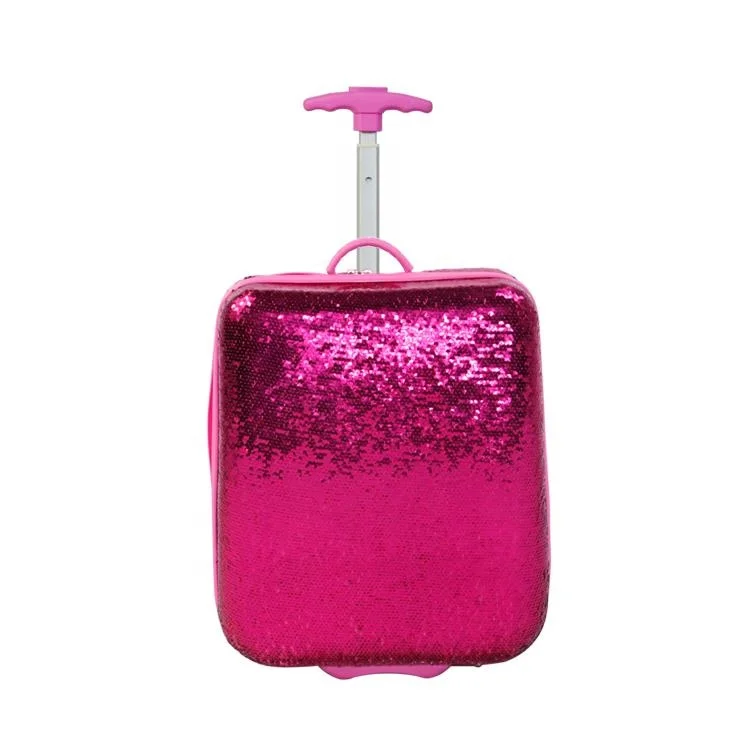 Beautiful 16 Inch EVA+Double Reverse Sequins Suitcase Bag Trolley Luggage  Travel Case Luggage for Girls With Cosmetic Bag