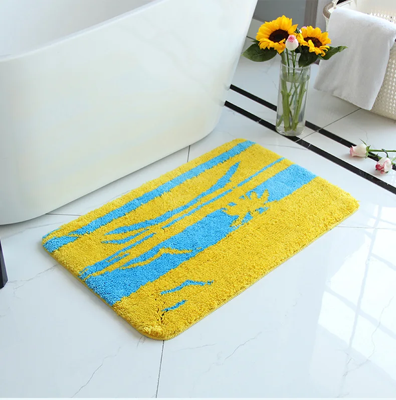 Factory Wholesale Modern anti-slip bath mats 100% Polyester PVC Bottom super absorbent Microfiber Bathroom Mats supplier