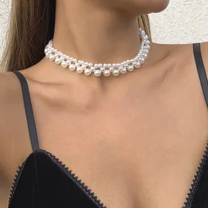 Luxury Ladies Holiday Gift Irregular Size Pearl Clavicle Chain Adjustable Necklace Jewelry