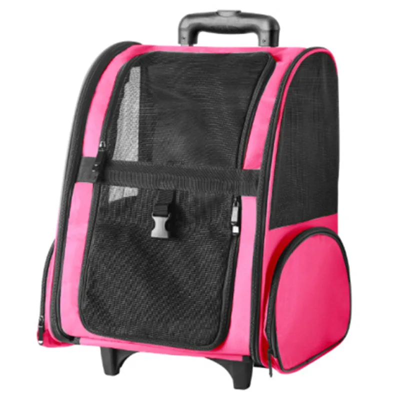 Luxury Dog Trolley Carrier Bag with Wheels - Pet Travel Backpack for Dogs,  Oxford Material, Multiple Colors Available