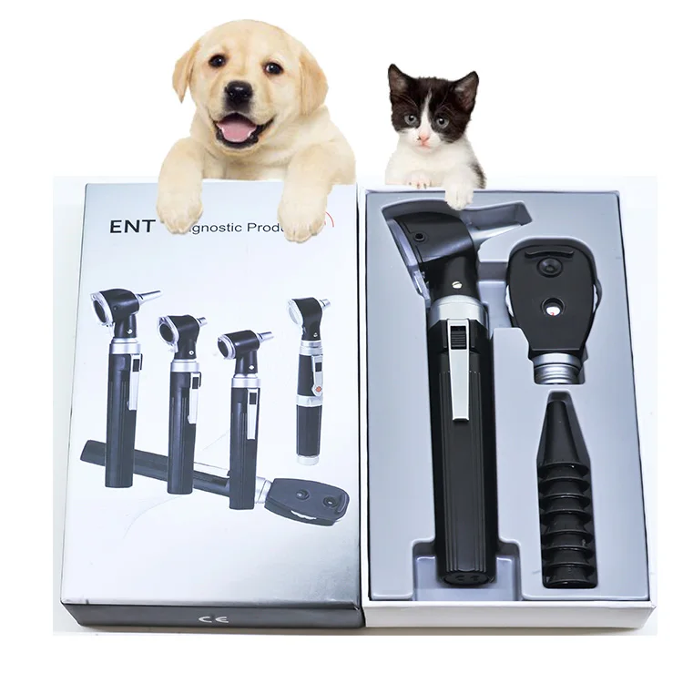 Portable Clinic Professional ENT Diagnostic Set Ophthalmoscope Otoscope for Veterinary