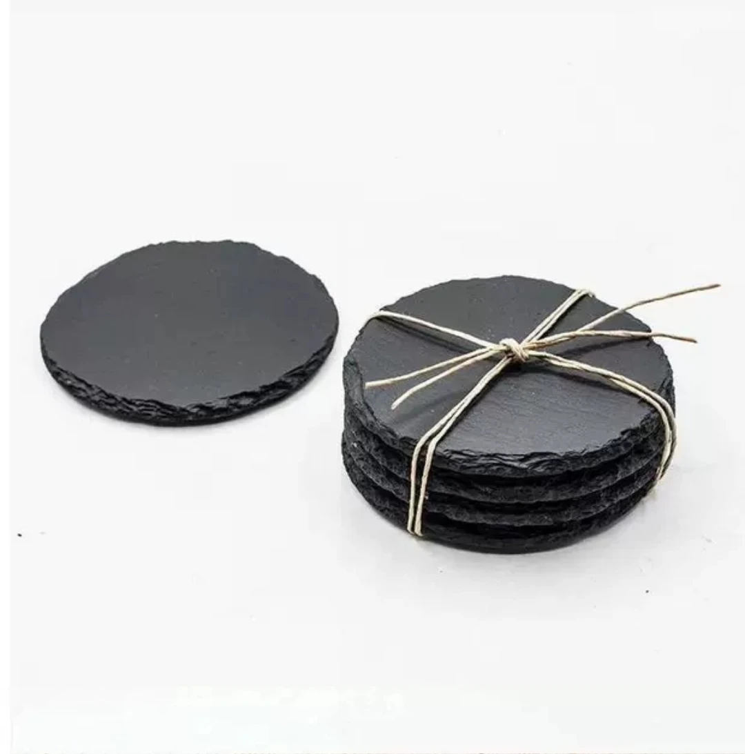 Wholesale Round Shape Black Blank Slate Coasters Buy Round Black
