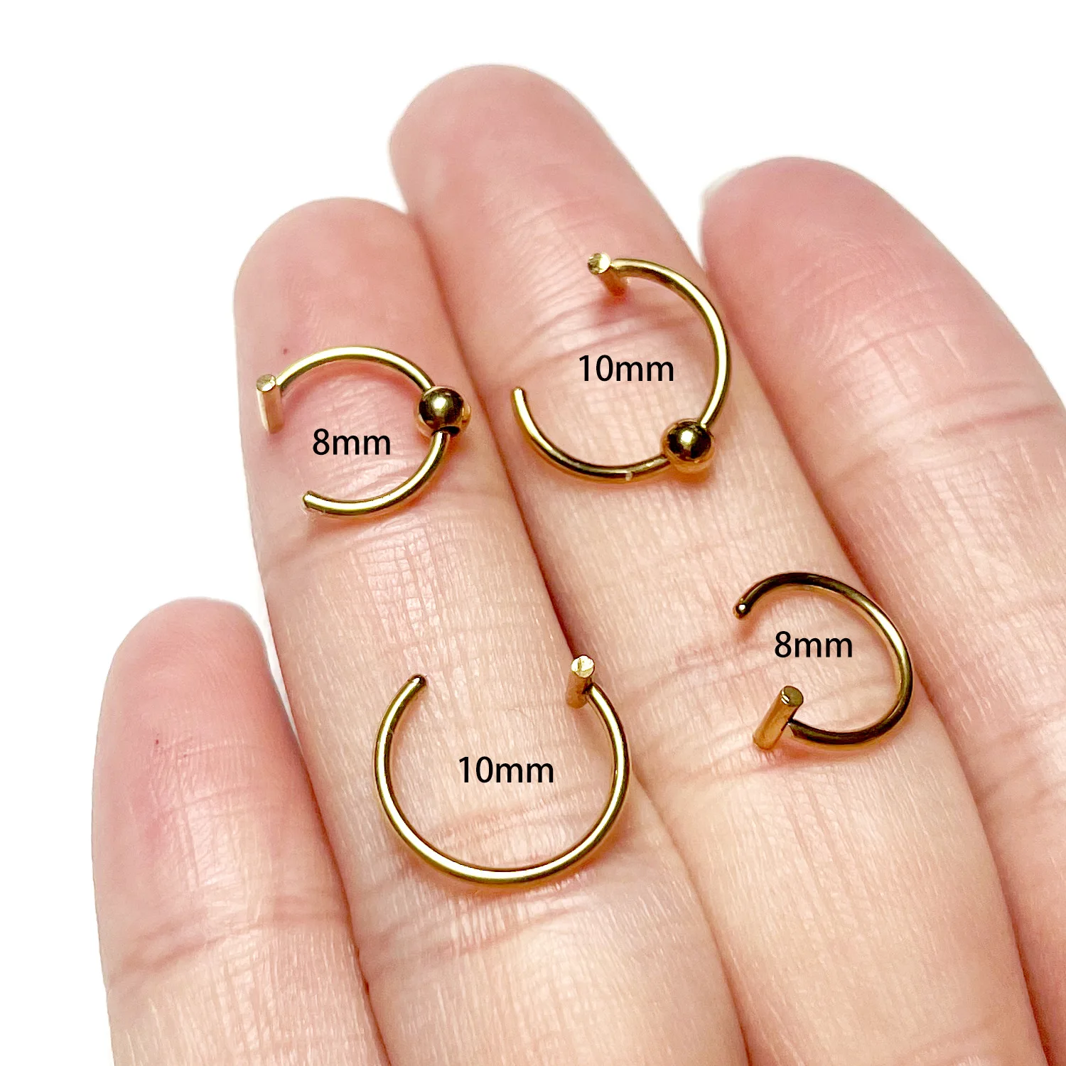 2022 Trendy 8/10mm Titanium Steel Punk Clip On Piercing Ear Nose Wrap Lip Rings Unisex Nose Ring