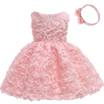 Factory Customization First Birthday Dress Kids Baby Girl Flower Princess Bridal Dresses