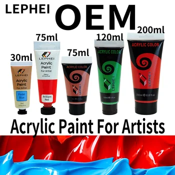 LEPHEI acrylic paint  75ml factory OEM  colours Professional color for artist  colors non-toxic