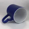 Taza que cambia de color con forma de corazón azul - placa para tazas - bandeja para huevos - en caja.