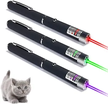 New Arrival Portable Battery Powered Red Blue Green Pointer Laser Cat Dog Pet Interactive Toys 5mw Lazer Pen Pointer