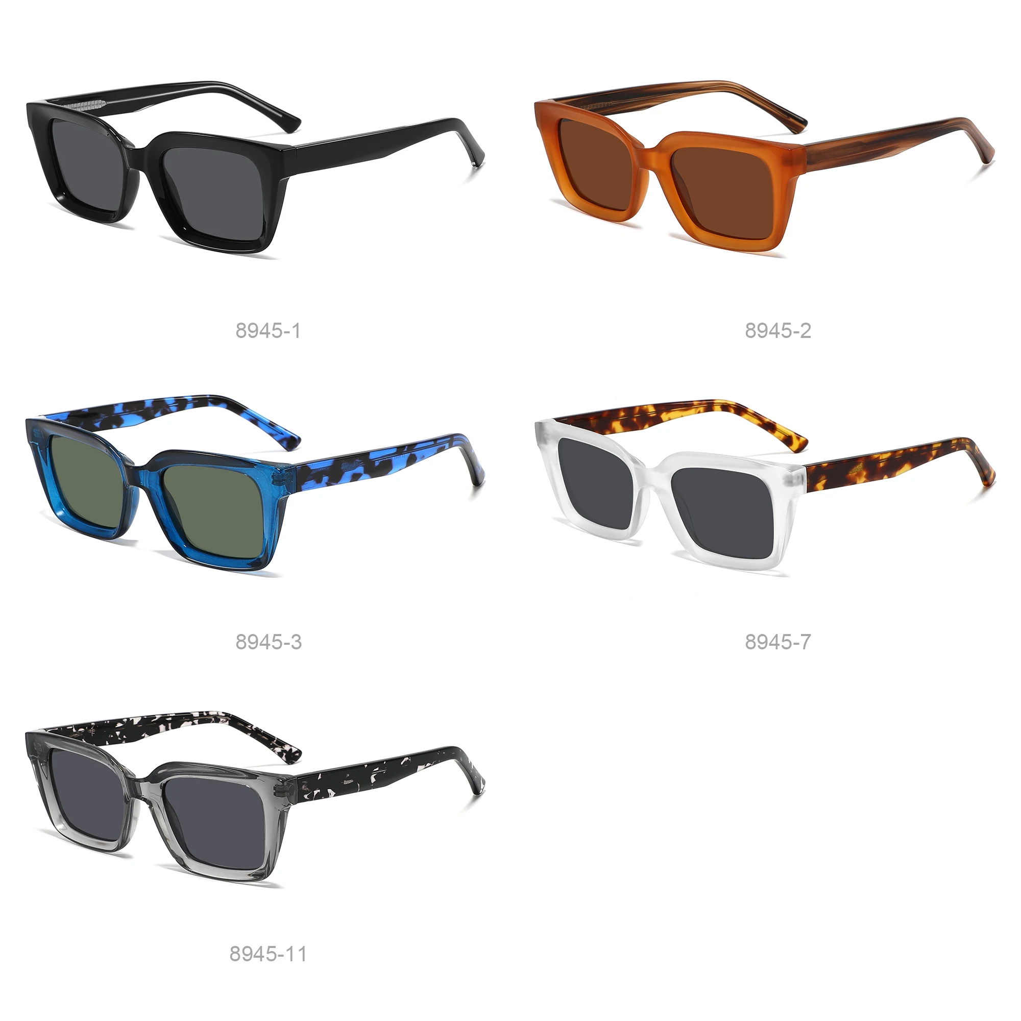Acetate Polarized Sunglasses UV400 Retro Square TR90 Frame Amazon.com: SHEEN KELLY TR90 Polarized Sunglasses Square for  main image 2