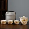 Huangru travel tea set-little yellow cat