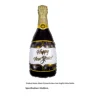 Black fireworks New Year wine bottle