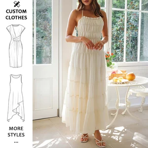 Women Spaghetti Strap Maxi Dress Sexy Backless Flowy Long Dress Summer Tie Back Beach Dresses for Women