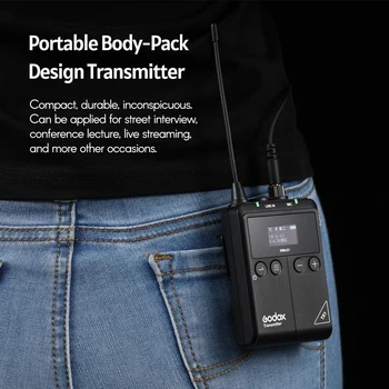 Godox WMicS1 Kit2 UHF Wireless Microphone 2pcs TX1 Portable Body-pack Transmitters+ RX1 Receiver for Smartphone Camera Vlog product image