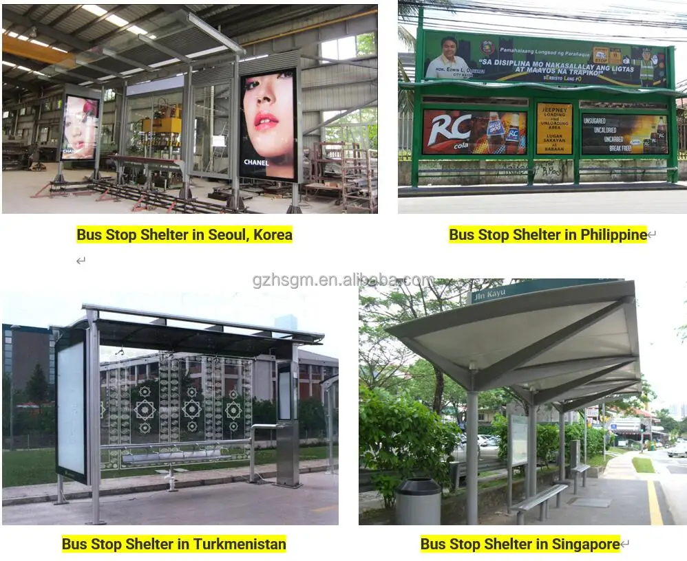 Smart Bus Shelter Air Conditioned Bus Station Closed type Bus Stop with Advertising Light Box Outdoor in Dubai UAE