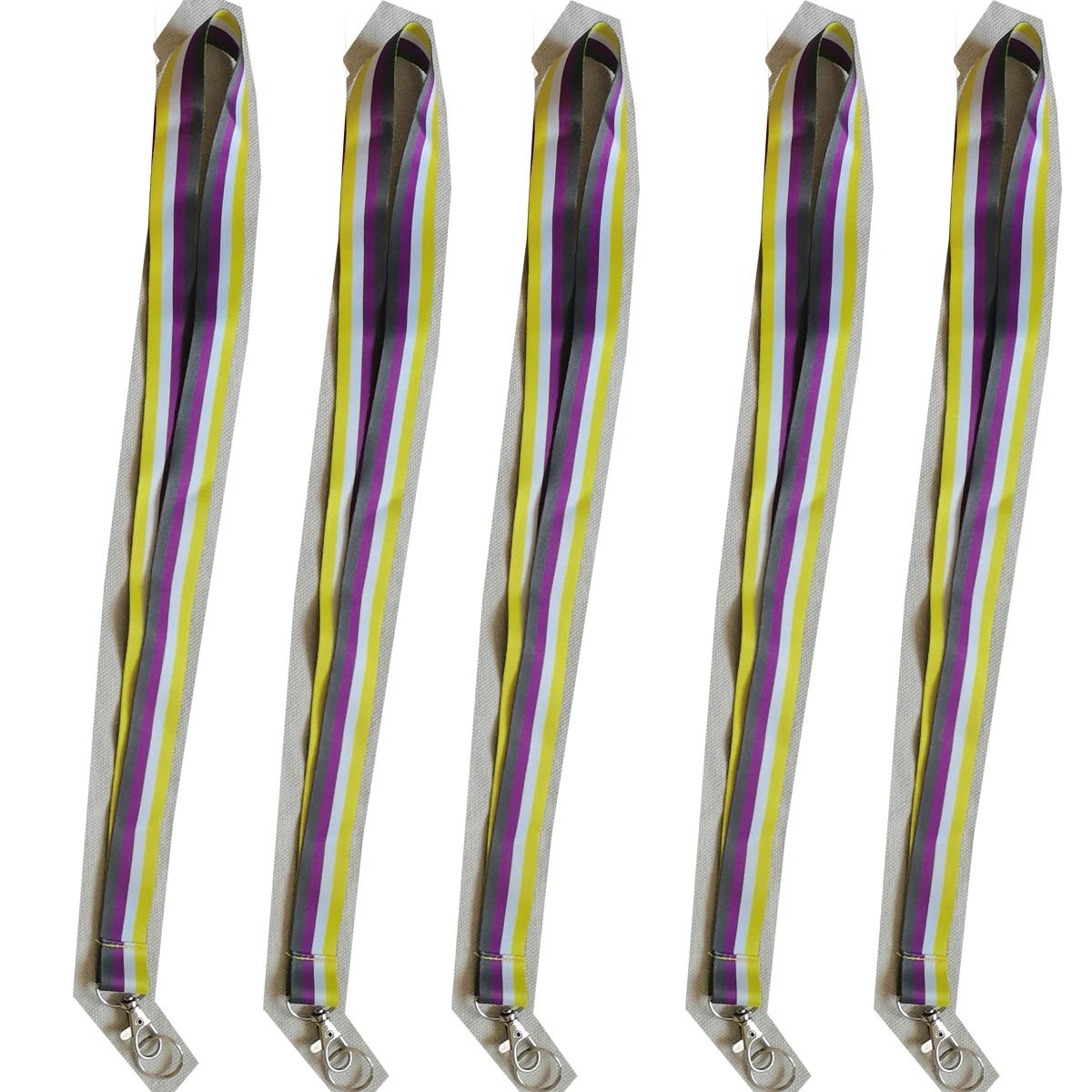 10 Medaglie Arcobaleno Pride Con Nastri E Clip 22mm – Tessuto NHS, Multicolore