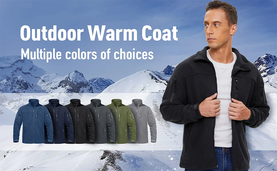 Bestselling Men's Thermal Windproof Fleece Jackets Hunting Lightweight Outerwear Full Zip